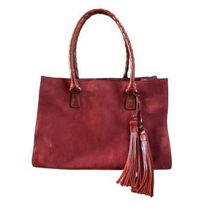 NWOT Patricia Nash maroon suede crossbody handbag-signed by Patricia Nash
